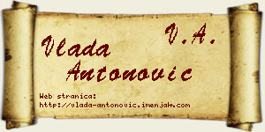 Vlada Antonović vizit kartica